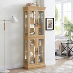 Vatros Lighted Glass Curio Display Cabinet Display Cabinet Glass Storage Cabinet