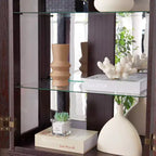 Vatros Lighted Glass Curio Display Cabinet Display Cabinet Glass Storage Cabinet