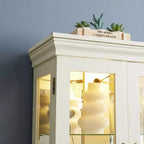 Vatros Lighted Glass Curio Display Cabinet Display Cabinet Glass Storage Cabinet