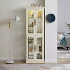 Vatros Lighted Glass Curio Display Cabinet Display Cabinet Glass Storage Cabinet