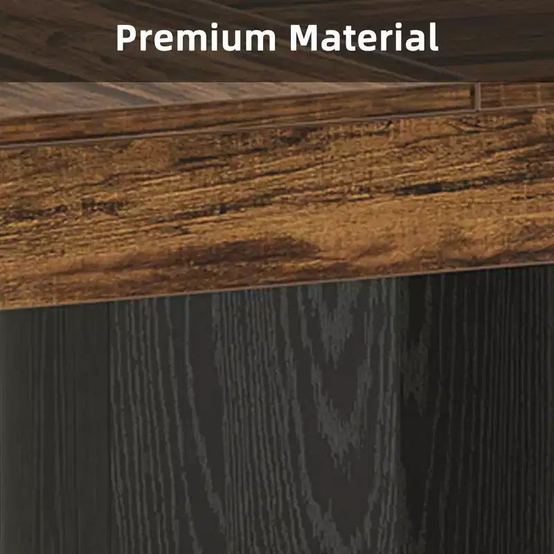 MAYEERTY 71 Industrial Bar Height Table, Walnut Woodgrain MDF Top 4-6 Person Home Bar Table with Hexagonal Base, 300lbs Capacity