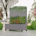 Iron Gray Planting Box with Climbing Frame - Outdoor Planting Box