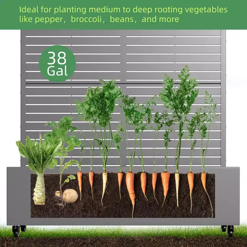 Iron Gray Planting Box with Climbing Frame - Outdoor Planting Box