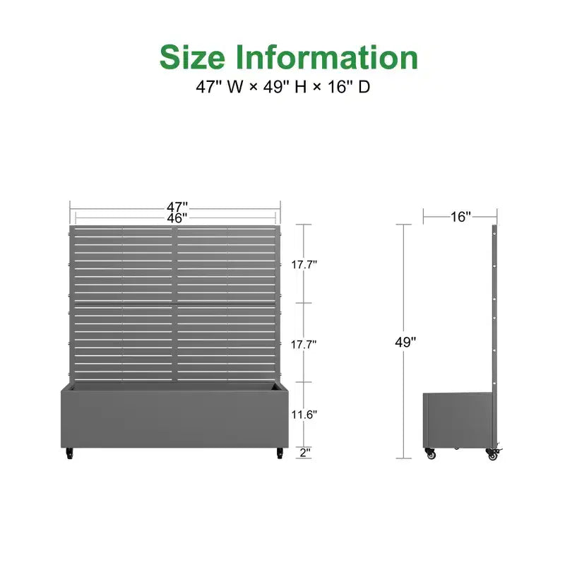 Iron Gray Planting Box with Climbing Frame - Outdoor Planting Box