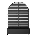 1 Piece 71.37 in.H x 46.8 in.W Black Metal Arch Outdoor Planting Box with Climbing Frame Decorative Art Panel