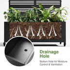 1 Piece 71.37 in.H x 46.8 in.W Black Metal Arch Outdoor Planting Box with Climbing Frame Decorative Art Panel