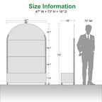 1 Piece 71.37 in.H x 46.8 in.W Black Metal Arch Outdoor Planting Box with Climbing Frame Decorative Art Panel
