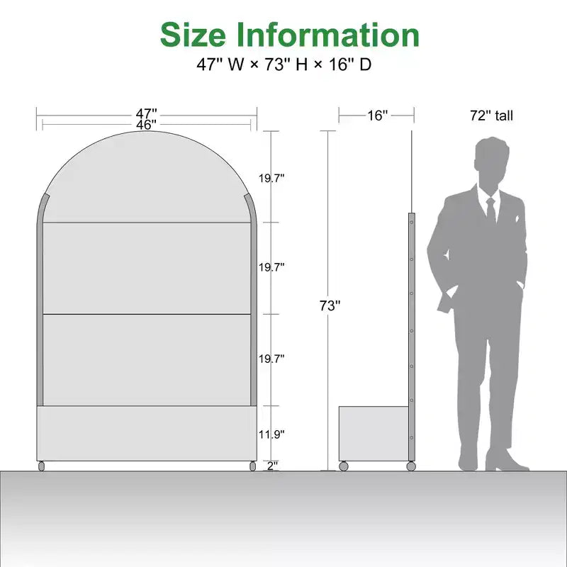 1 Piece 71.37 in.H x 46.8 in.W Black Metal Arch Outdoor Planting Box with Climbing Frame Decorative Art Panel