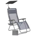 Lafuma Zen Edition Adjustable Relaxation Chair, Batyline Iso Fabric, Multi-Position Armchair with Cup Holder, Sunshade and Protective Cover, Grey