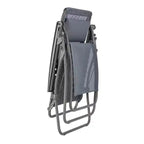 Lafuma Zen Edition Adjustable Relaxation Chair, Batyline Iso Fabric, Multi-Position Armchair with Cup Holder, Sunshade and Protective Cover, Grey