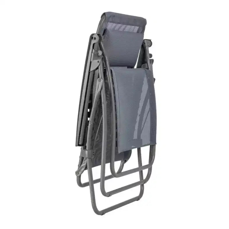 Lafuma Zen Edition Adjustable Relaxation Chair, Batyline Iso Fabric, Multi-Position Armchair with Cup Holder, Sunshade and Protective Cover, Grey