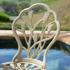 Christopher Knight Home Nassau Outdoor Vintage Style Cast Aluminum Bistro Set with Tulips