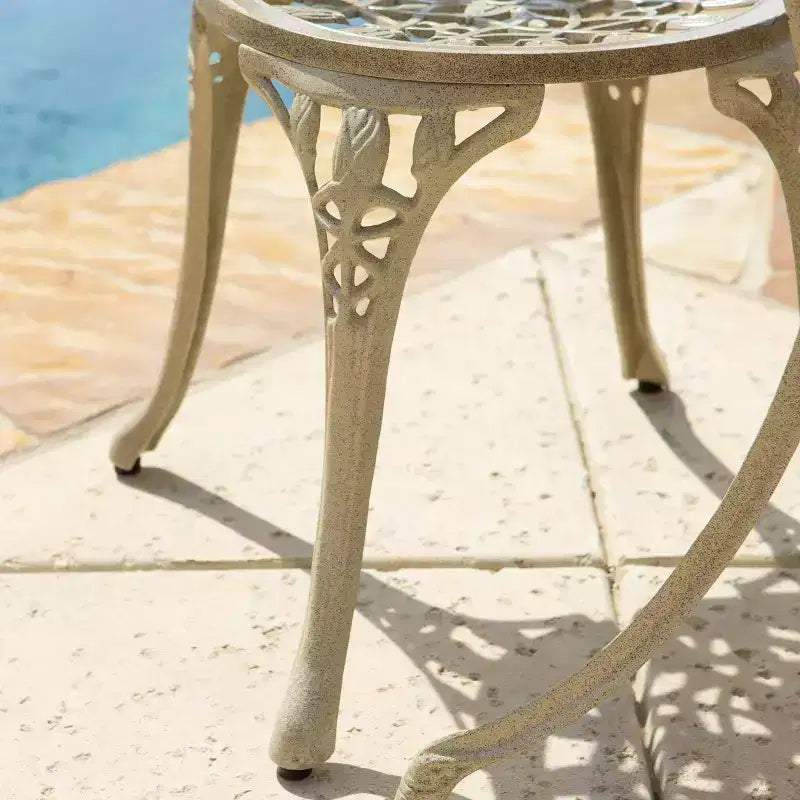 Christopher Knight Home Nassau Outdoor Vintage Style Cast Aluminum Bistro Set with Tulips