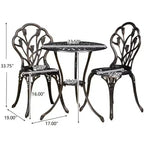 Christopher Knight Home Nassau Outdoor Vintage Style Cast Aluminum Bistro Set with Tulips