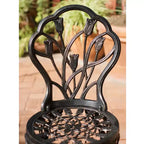 Christopher Knight Home Nassau Outdoor Vintage Style Cast Aluminum Bistro Set with Tulips
