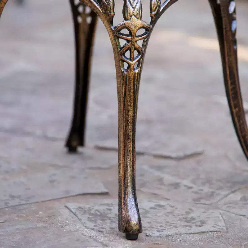 Christopher Knight Home Nassau Outdoor Vintage Style Cast Aluminum Bistro Set with Tulips