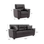 Faux Leather Sofa and Chair ,Ultimate Comfort Couch for Living Room-Morden Fort