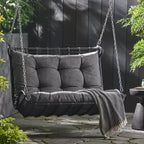 Christopher Knight Home Arruda Outdoor Wicker Porch Swing with Cushions