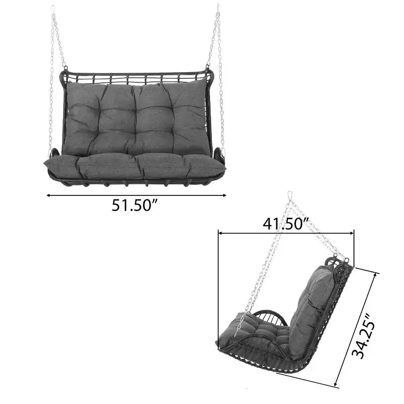 Christopher Knight Home Arruda Outdoor Wicker Porch Swing with Cushions