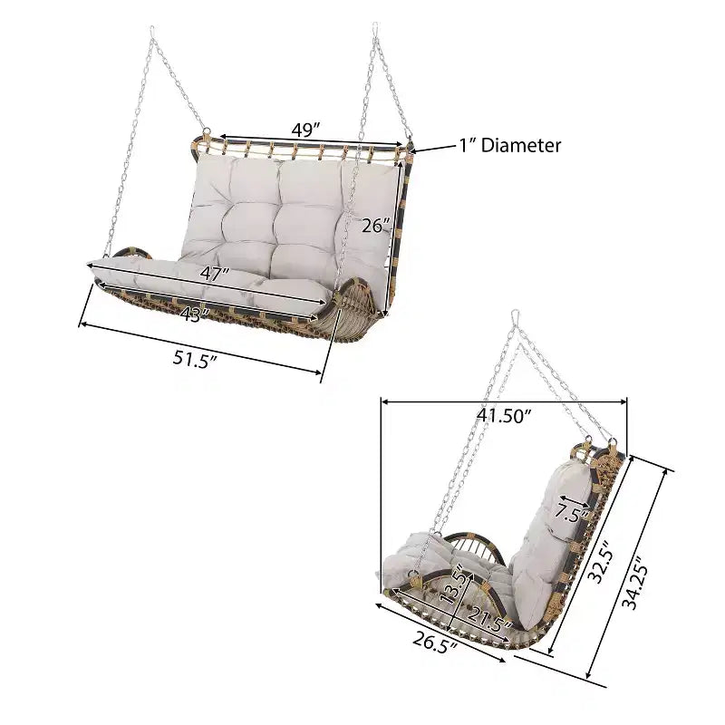 Christopher Knight Home Arruda Outdoor Wicker Porch Swing with Cushions