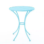 Christopher Knight Home Timotha 3 Piece Outdoor Modern Metal Round Patio Bistro Set with Open Slat Design