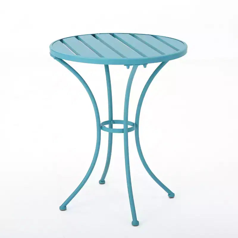 Christopher Knight Home Timotha 3 Piece Outdoor Modern Metal Round Patio Bistro Set with Open Slat Design