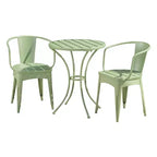 Christopher Knight Home Timotha 3 Piece Outdoor Modern Metal Round Patio Bistro Set with Open Slat Design