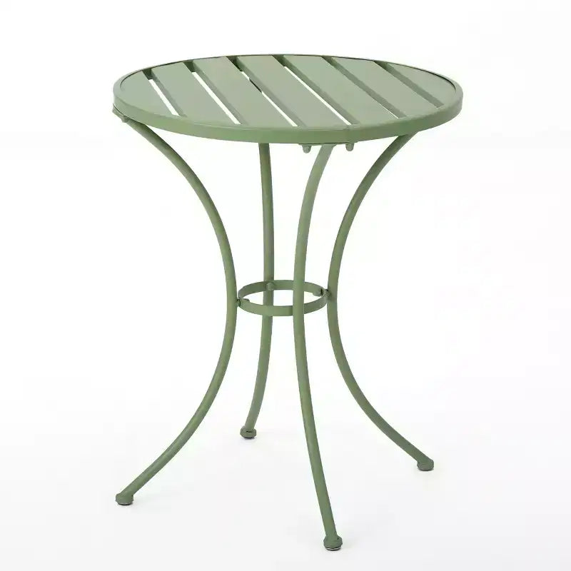 Christopher Knight Home Timotha 3 Piece Outdoor Modern Metal Round Patio Bistro Set with Open Slat Design