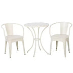 Christopher Knight Home Timotha 3 Piece Outdoor Modern Metal Round Patio Bistro Set with Open Slat Design