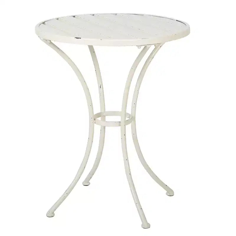 Christopher Knight Home Timotha 3 Piece Outdoor Modern Metal Round Patio Bistro Set with Open Slat Design