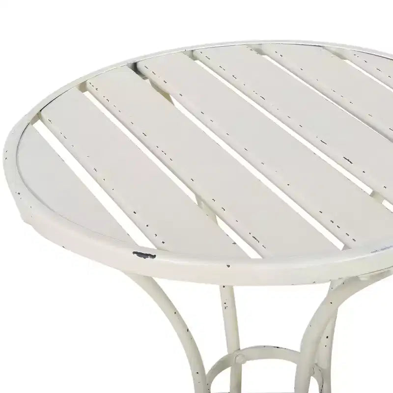 Christopher Knight Home Timotha 3 Piece Outdoor Modern Metal Round Patio Bistro Set with Open Slat Design