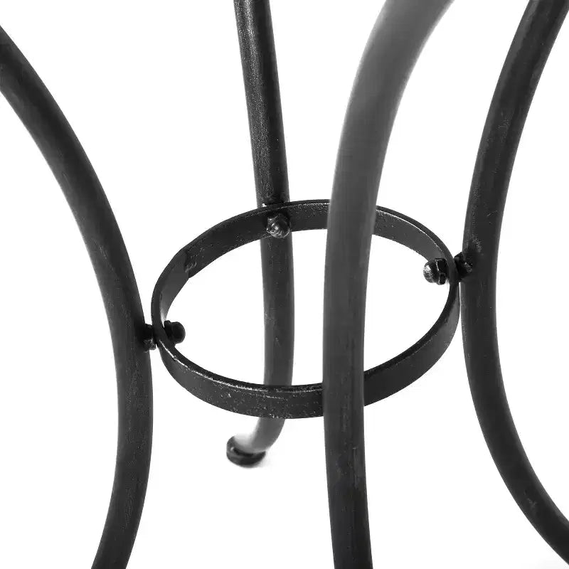 Christopher Knight Home Timotha 3 Piece Outdoor Modern Metal Round Patio Bistro Set with Open Slat Design