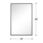 Double-Sided Mounted Rectangular Hanging Mirror with Thin Edge, Right Angle, Black Aluminum Alloy