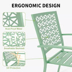 Acekool 3-Piece Outdoor Bistro Set with Stackable Metal Chairs and Square Table, Compact Patio Furniture for Backyard, Deck, Balcony