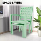 Acekool 3-Piece Outdoor Bistro Set with Stackable Metal Chairs and Square Table, Compact Patio Furniture for Backyard, Deck, Balcony