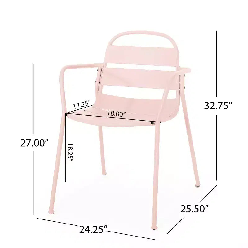 Christopher Knight Home Corey 3 Piece Outdoor Modern Metal Bistro Set with Open Slat Design