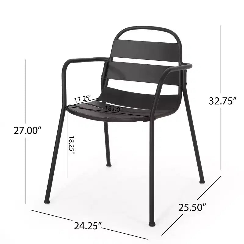 Christopher Knight Home Corey 3 Piece Outdoor Modern Metal Bistro Set with Open Slat Design