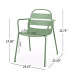 Christopher Knight Home Corey 3 Piece Outdoor Modern Metal Bistro Set with Open Slat Design