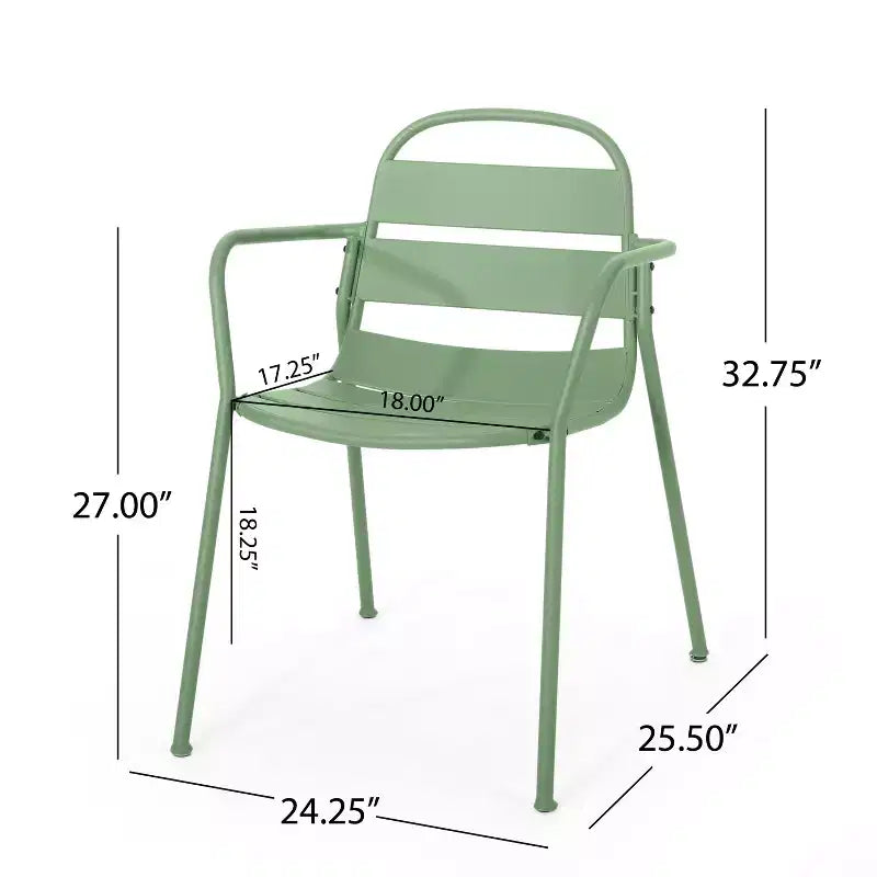 Christopher Knight Home Corey 3 Piece Outdoor Modern Metal Bistro Set with Open Slat Design