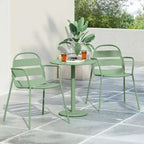 Christopher Knight Home Corey 3 Piece Outdoor Modern Metal Bistro Set with Open Slat Design