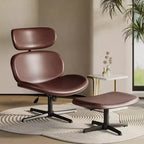 Bestier Swivel Office Chair With Ottoman, Reclining Desk Chair with Adjustable High Back & Headrest, PU Gaming Chair Ergonomic Computer Chair