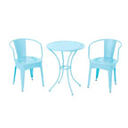 Christopher Knight Home Tisha Outdoor Modern Iron 3 Piece Bistro Set with Curved Open Backrest