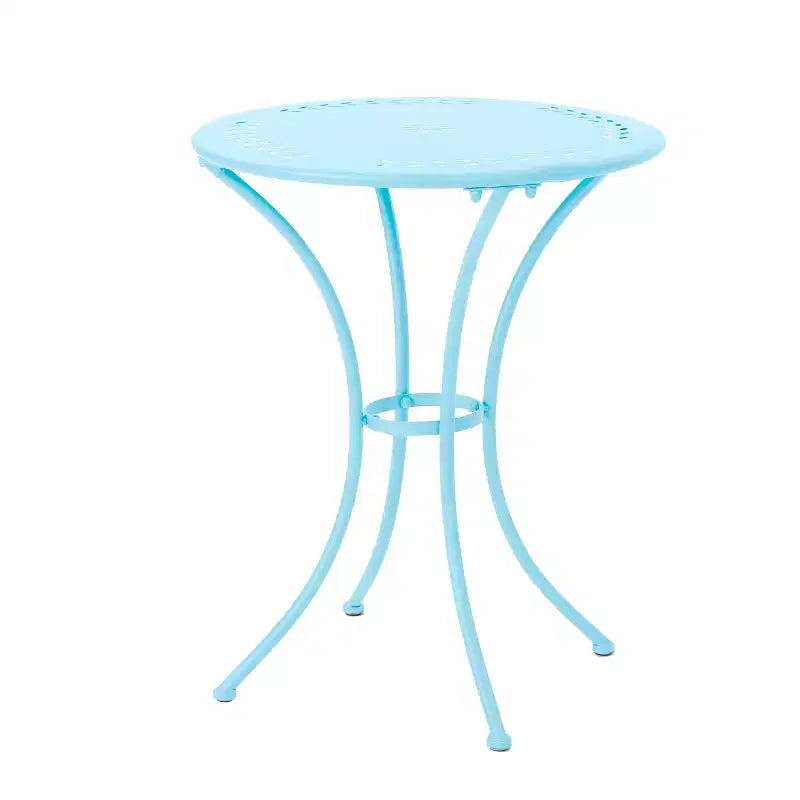 Christopher Knight Home Tisha Outdoor Modern Iron 3 Piece Bistro Set with Curved Open Backrest