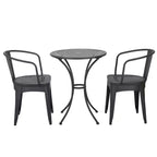 Christopher Knight Home Tisha Outdoor Modern Iron 3 Piece Bistro Set with Curved Open Backrest