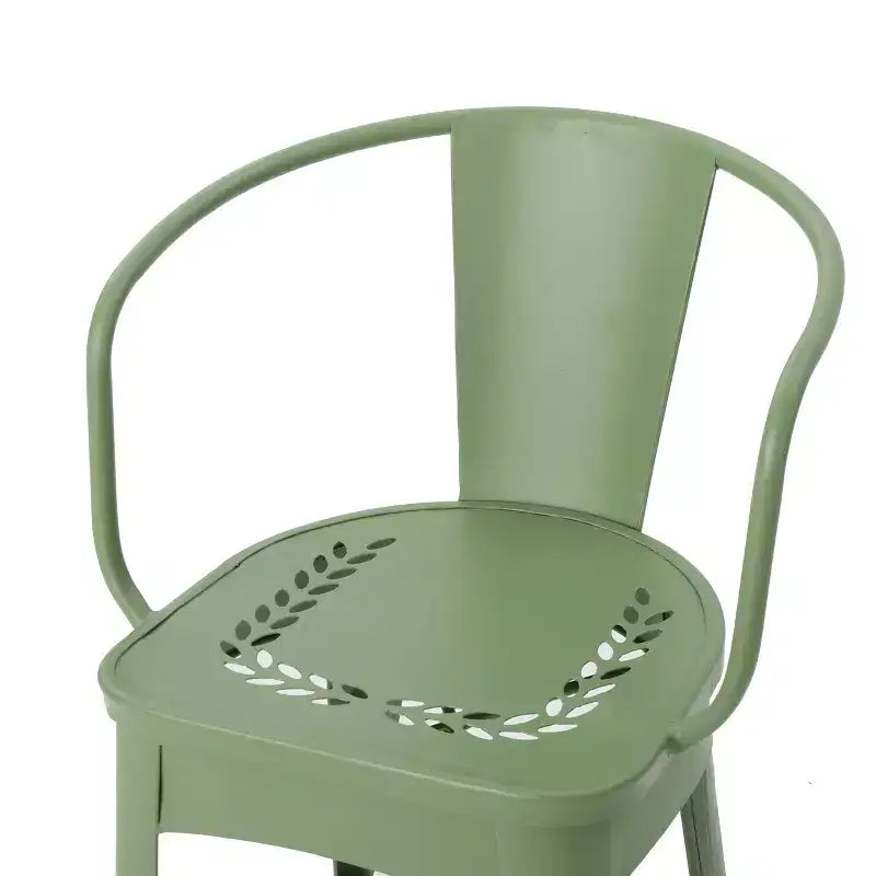 Christopher Knight Home Tisha Outdoor Modern Iron 3 Piece Bistro Set with Curved Open Backrest