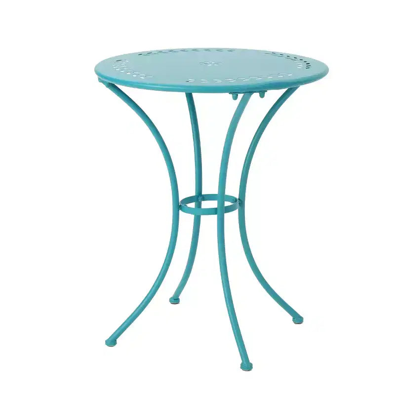 Christopher Knight Home Tisha Outdoor Modern Iron 3 Piece Bistro Set with Curved Open Backrest