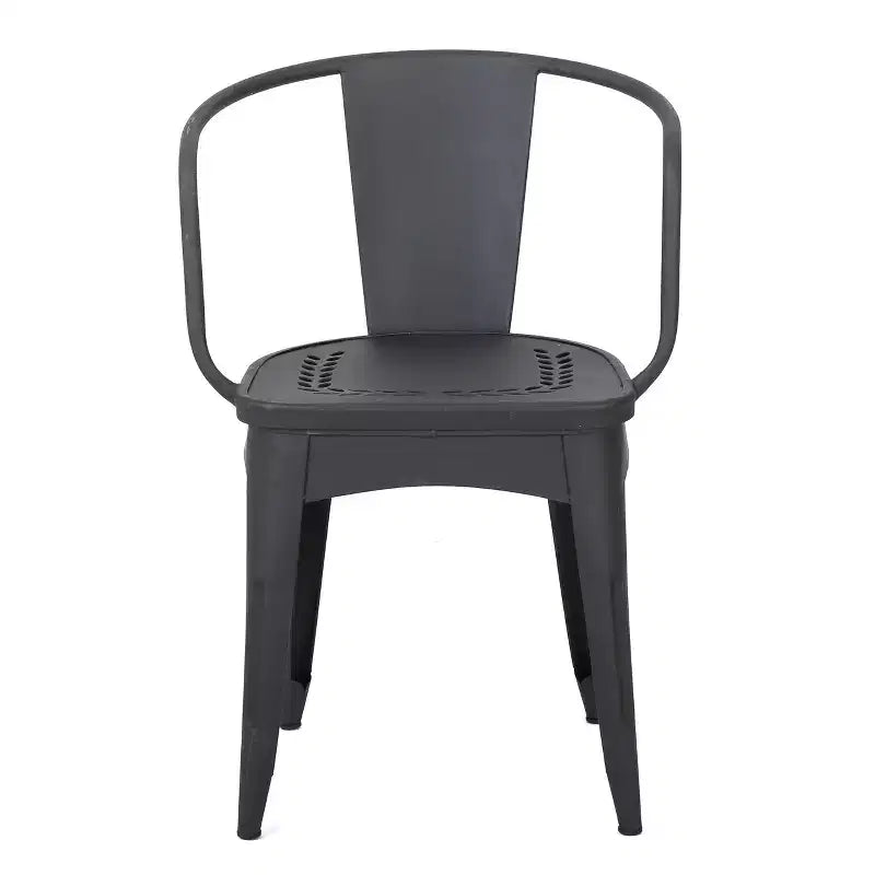 Christopher Knight Home Tisha Outdoor Modern Iron 3 Piece Bistro Set with Curved Open Backrest
