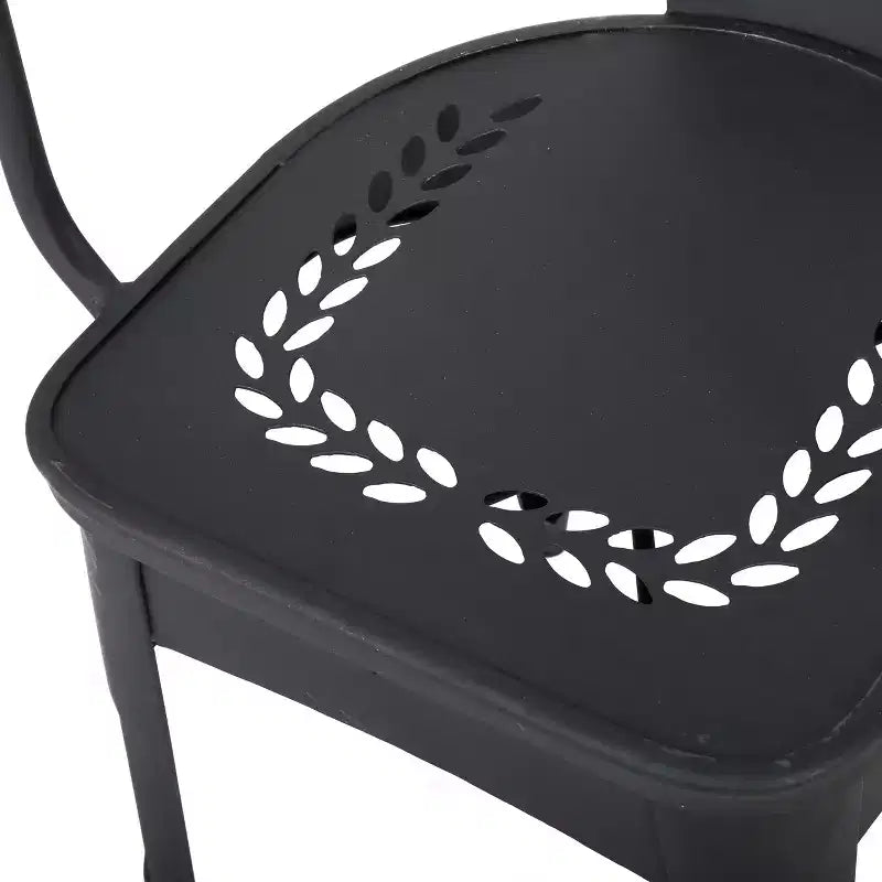Christopher Knight Home Tisha Outdoor Modern Iron 3 Piece Bistro Set with Curved Open Backrest
