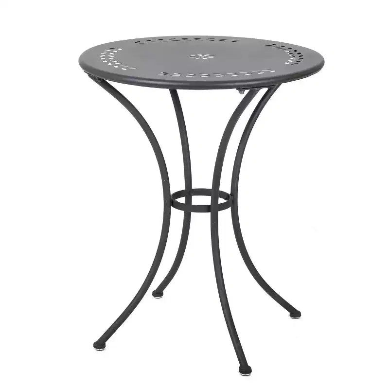Christopher Knight Home Tisha Outdoor Modern Iron 3 Piece Bistro Set with Curved Open Backrest
