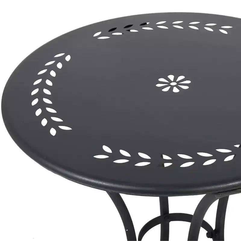 Christopher Knight Home Tisha Outdoor Modern Iron 3 Piece Bistro Set with Curved Open Backrest